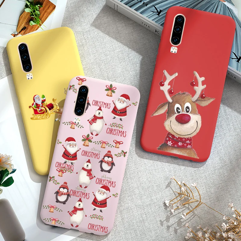 

Christmas Case For Huawei P9 P10 P20 Lite P30 Pro Lite Case Silicone Soft For Huawei Y5 Y6 Prime 2019 Cover Bumper Y5 Lite 2018