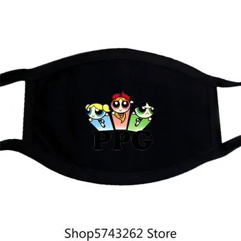 

Power Puff Girls Tv Cartoon Mask Washable Reusable Mask for Unisex Black