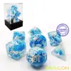 Bescon Snowflake Polyhedral Dice Set, Snowflake Poly RPG Dice set of 7 6
