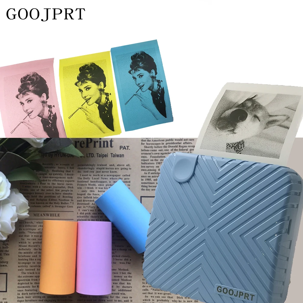 Симпатичный полосатый термопринтер Goojprt p6 с Bluetooth стандартный ПК размер ладони