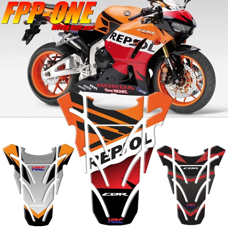 For Honda Cbr 400 600 900 1000 Rr 1100Xx Motorcycle Tank Pad Protector 3D Gel Sticker Decal Carbon Fiber