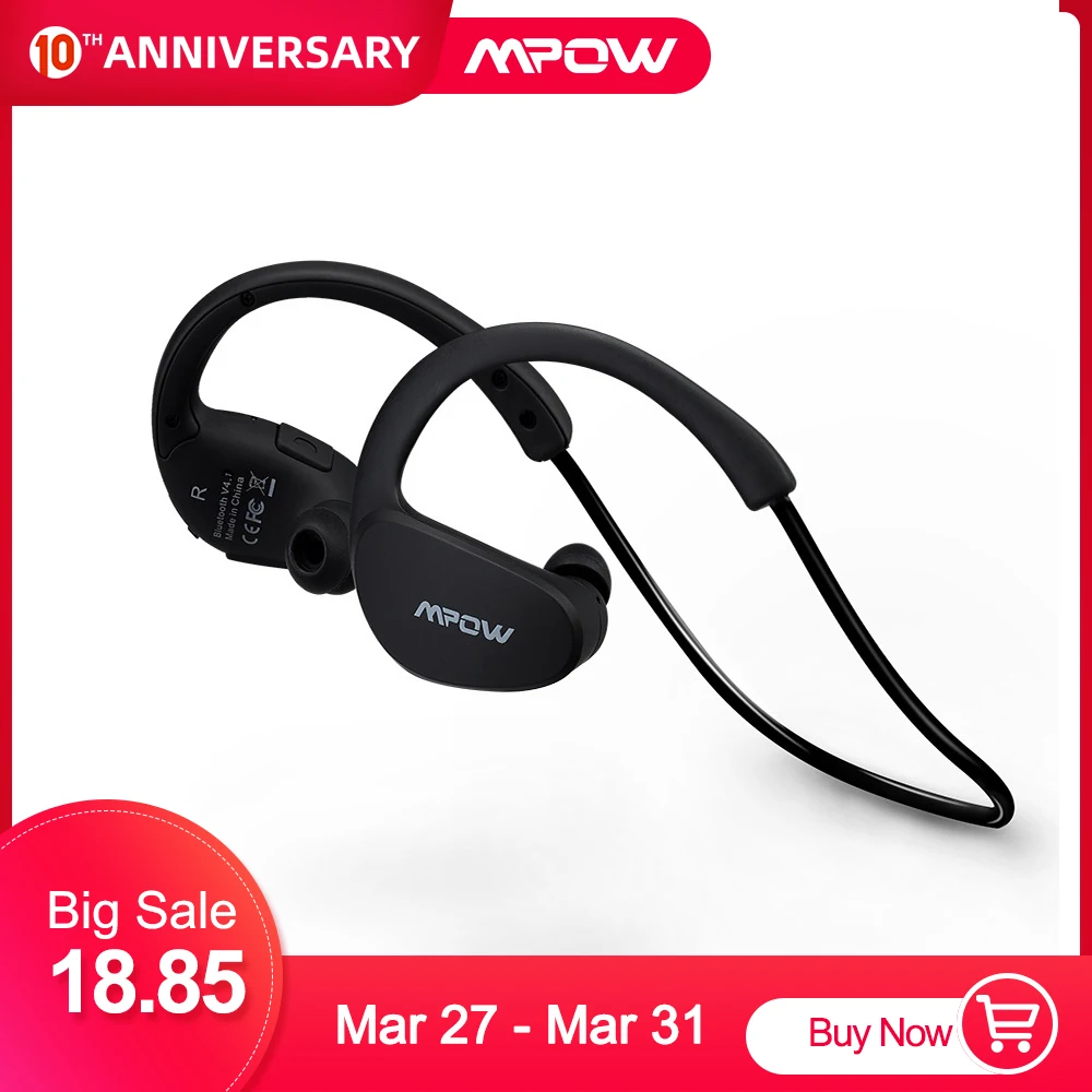 

Mpow MBH6 Cheetah Sport Headset 4.1 Bluetooth Headphones Wireless Earbuds Waterproof Earphone With Mic & AptX For Smartphones