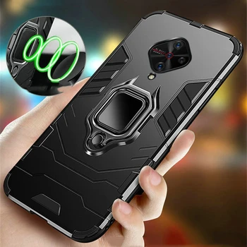 Перейти на Алиэкспресс и купить ДЛЯ VIVO V17 чехол кольцо держатель Броня бампер задняя крышка для VIVO V17 Neo Pro S1 Pro глобальная версия Чехол для телефона чехол палец кольцо