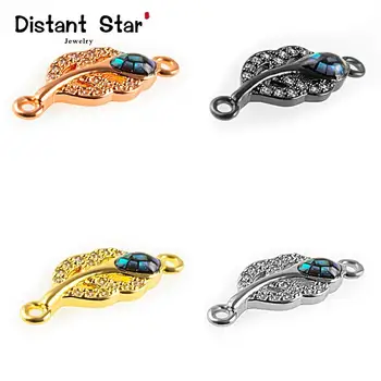 

20*8mm Branch Leaves High Quality Jewelry Accessories Diy Bracelet Necklace Jewelry Making Copper Cubic Zirconia Connector Hole