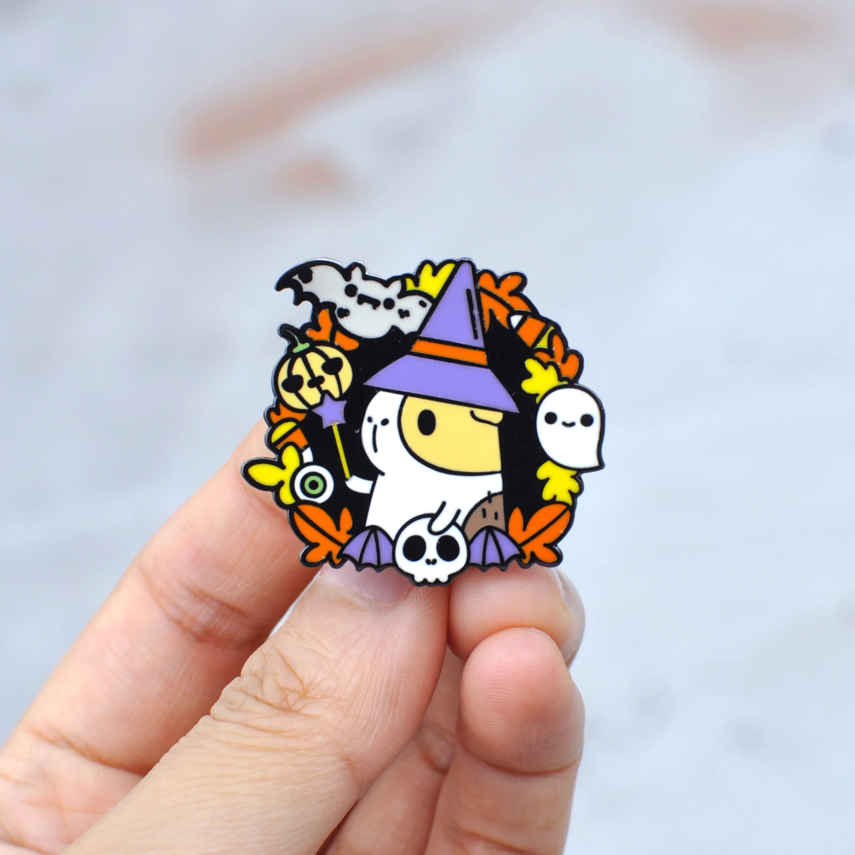 

Bubu the Guinea Pig Witchy Halloween Wreath Enamel Pin Meme Pin