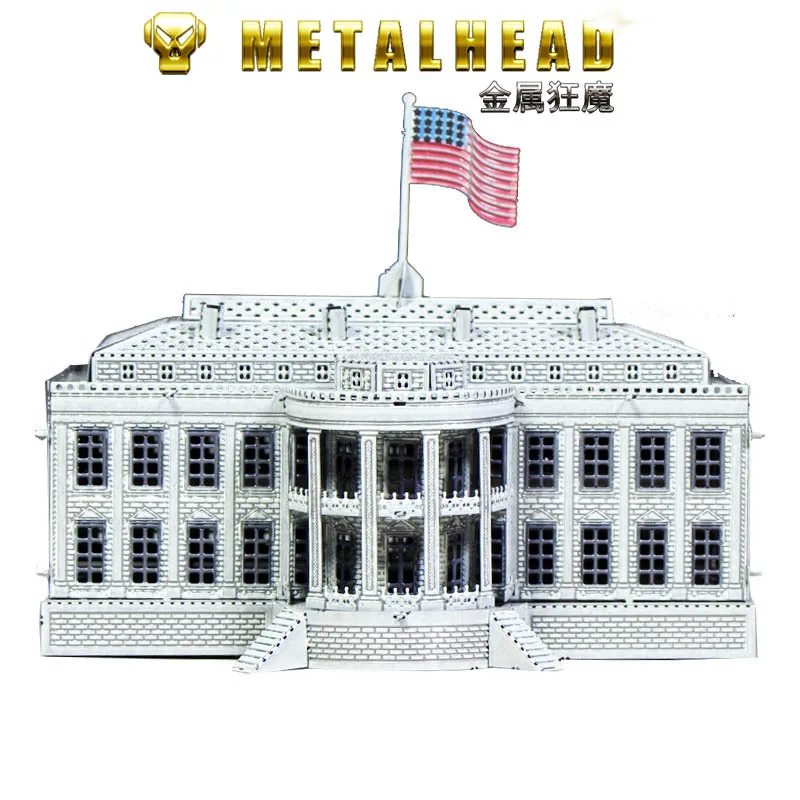 

Love Spell All-Metal DIY Architecture Assembled Model 3D Glue-free 3D Puzzle Model Color White House Red Crown