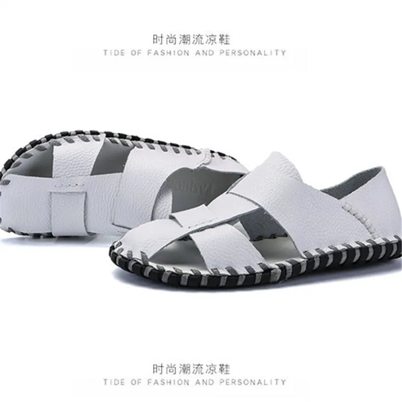 Men Sandals Genuine Leather Gladiator Casual Beach Shoes Fashion Non Slip Confortable Mans Sandal