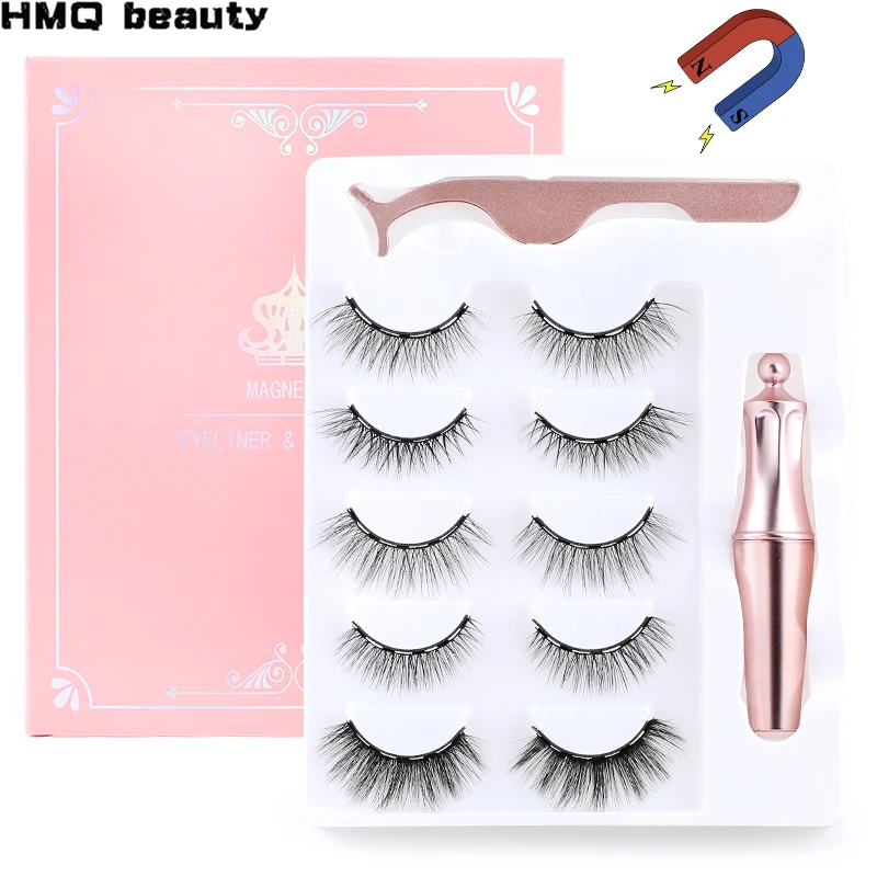 5Pairs Magnet Eyelashes Magnetic Eyeliner Set Mink False Eyelashes Tweezers Waterproof Long Lasting Eyelash Extension Makeup 5Pairs Magnet Eyelashes Magnetic Eyeliner Set Mink False Eyelashes Tweezers Waterproof Long Lasting Eyelash Extension Makeup