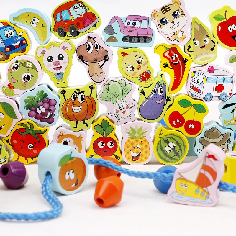 

Beads Beaded Bracelet Threading Note Beads String Force Product 10 Yuan Wearing Rope 1-2-3-Year-Old Baby Early Childhood Have