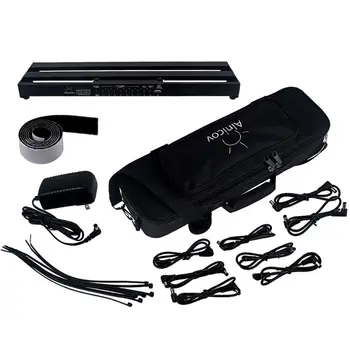 

1 Set Guitar Pedal Boards Effect Pedal Board Storage Bag with Magic Tape US Plug Power Supply for Electric Guitars