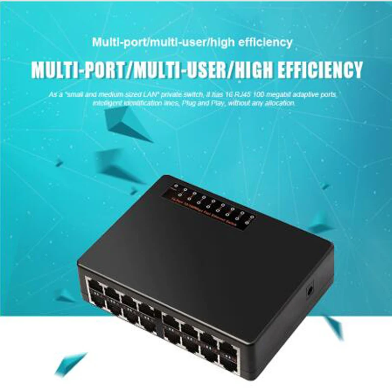 16 портов коммутатор для высокоскоростной сети Ethernet сетевой коммутатор 100 Мбит/с коммутатор lan Рабочий стол концентратора ПК коммутатор
