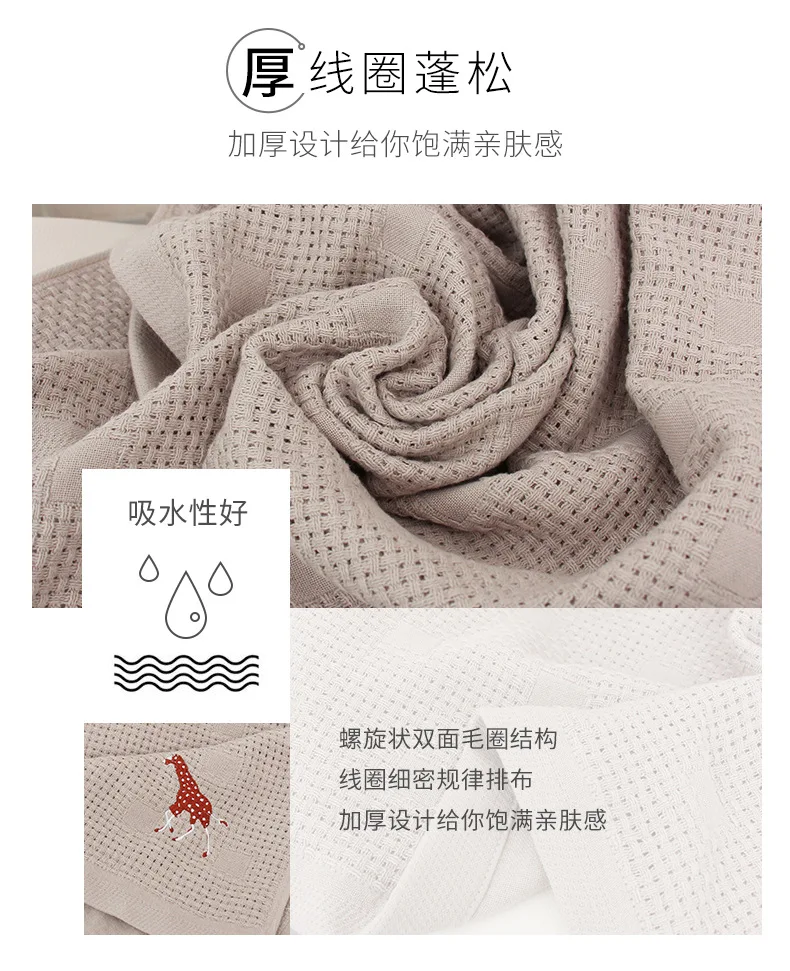 Японский Корейский MUJI стиль Марлевое банное полотенце Толстая Вышивка Животных Большое банное полотенце мягкое дышащее влагопоглощающее полотенце целые