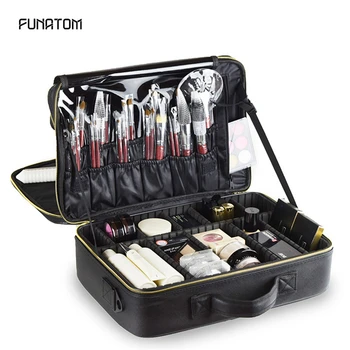 

2020 Professional Vanity Cosmetic Bag Organizer Women Travel Make Up Cases Big Capacity Cosmetics Suitcases For Makeup