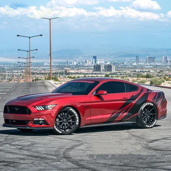 

Stylish Automobile Decoration Car Body both sides hood Stickers For Ford Mustang Auto Stripe Decals Vinyl Film Car Accessories