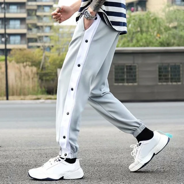 Loose Plus Size Side-opening Button-down Pants Men Sports Trousers Men's  Basketball Training Full-opening Button-down Pants - AliExpress