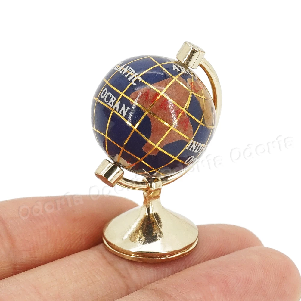 1Pc 1:12 Turnable globe with stand rolling globe dollhouse furniture accessor~// 
