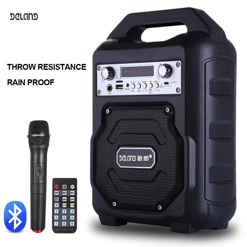 

S23 Portable Bluetooth Speaker 5.25 Inch Big Horn High Power Speaker with Wireless Mic Music Party Outdoor Sports Home Player
