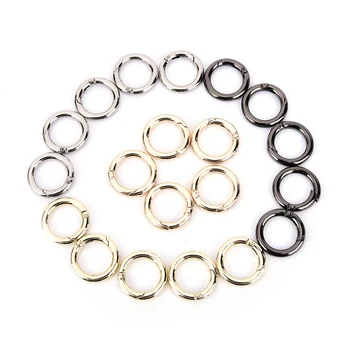 

100pcs Zinc Alloy Circle Round Carabiner Camping Spring Snap Clip Outdoor Bags Hooking Keychain Climbing Water Cup Linked Tools
