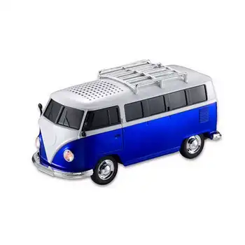 

Colorful Mini Bluetooth Speaker Car Shape Mini Bus Speaker Support Fm +U Disk Insert Card Mini Speaker Mp3 Player Blue