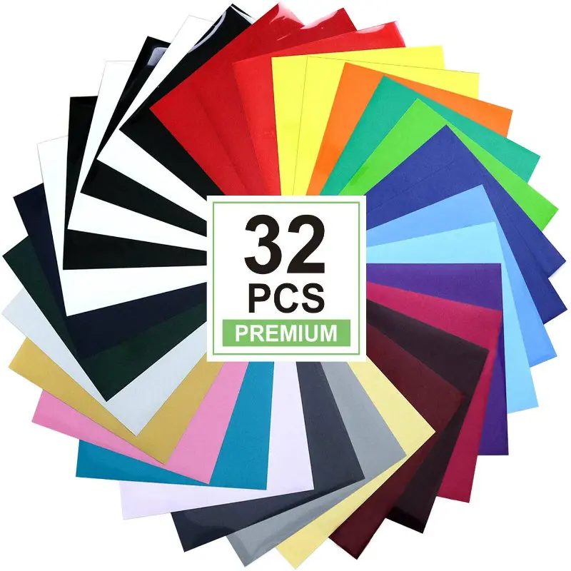 HTV теплопередача Винил пачка: 32 пачки разных цветов 1" x 10"(30 см × 25 см) листы