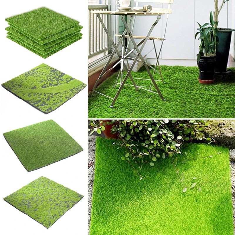 

15/30cm Square Green Artificial Lawns Grass Mat Turf Carpets Fake Sod Garden Moss For Home Garden Floor Wedding Decoration