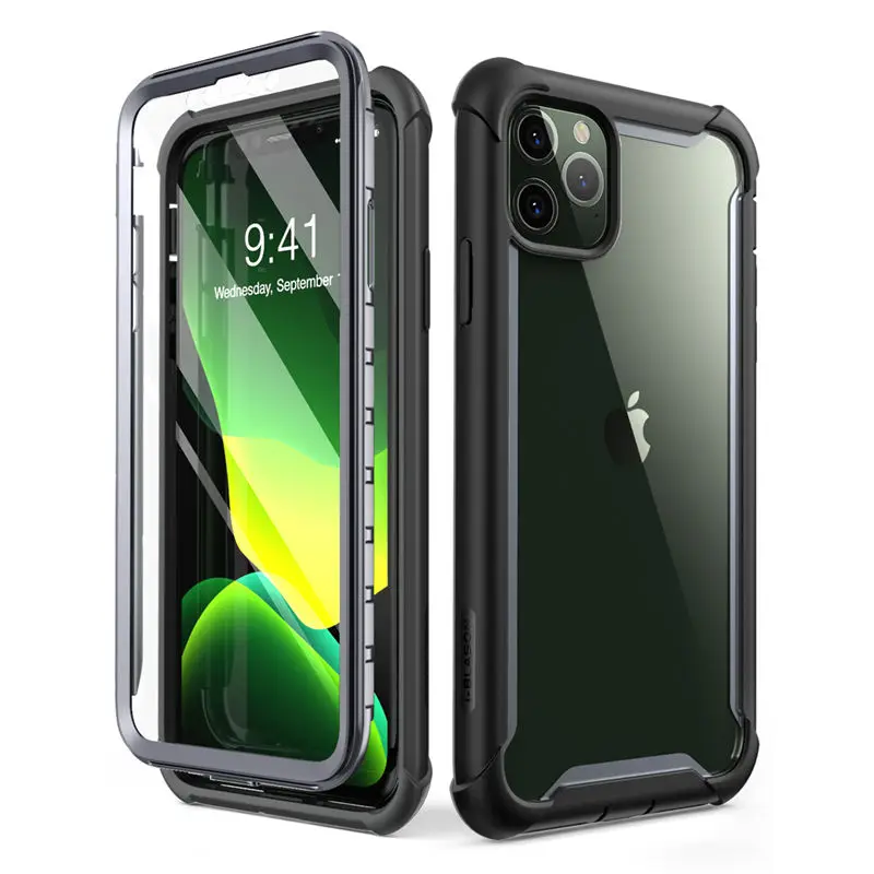 

For iPhone 11 Pro Max Case 6.5" (2019 Release) i-BLASON Ares Full-Body Rugged Clear Bumper Cover with Built-in Screen Protector