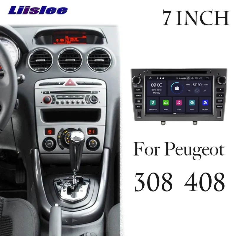 LiisLee Автомобильный мультимедийный GPS аудио DVD плеер Радио стерео для Peugeot RCZ 308 408 T7