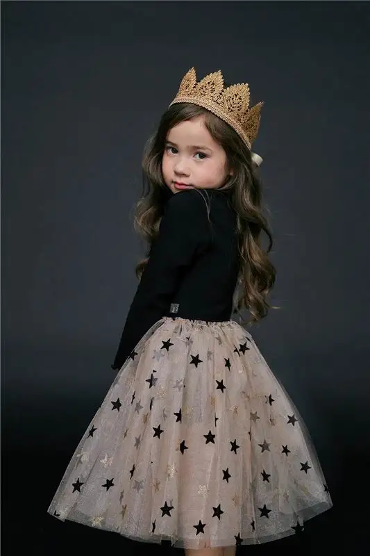 Розничная, платья для девочек с блестками и звездами, коллекция года, осеннее платье блестящее фатиновое платье принцессы с длинными рукавами для девочек, одежда для малышей возрастом от 2 до 8 лет