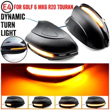 Para vw golf 6 mk6 gti r32 08-14 touran led dinâmico turn signal luz lateral asa espelho retrovisor lâmpada indicadora com escudo inferior