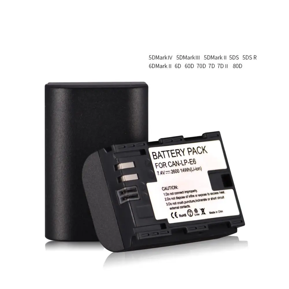 

DSstyles MAMEN LP-E6 1/2 Pcs Battery for Canon 5D Mark II 5D Mark III 60D 7D