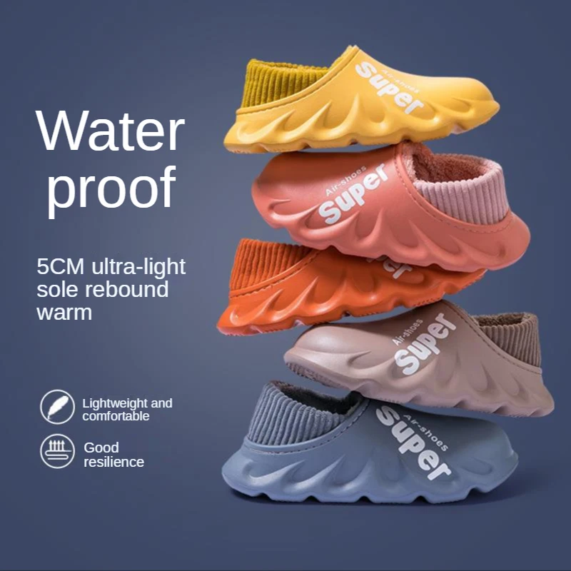 Мужские хлопковые тапочки домашняя Нескользящая водонепроницаемая сумка теплые