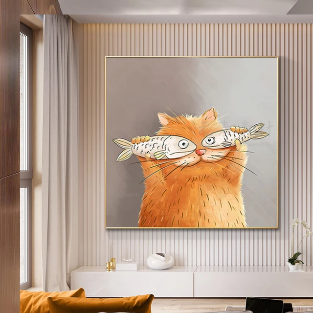 Canvas Painting Fish, Wall Art Canvas Kids