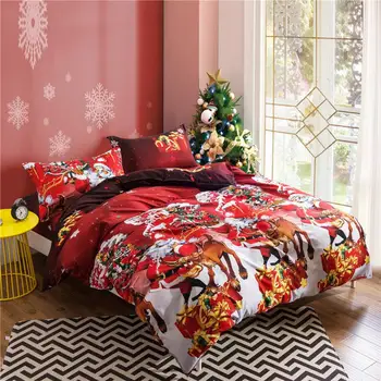 

Duvet Cover Queen Christmas Style Comforter Bedding Sets Santa Claus Print Bed Set For Kids Adults