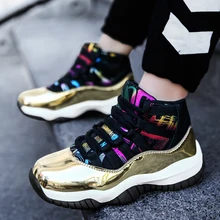 Новинка; Детские баскетбольные кроссовки; цвет золотой, красный; спортивная обувь для мальчиков; высокие дизайнерские кроссовки для больших мальчиков; детская Баскетбольная обувь; размеры 31-39