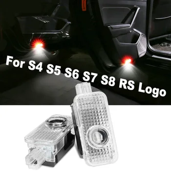 

4pcs For Audi S4 S5 S6 S7 S8 RS Logo Car Welcome Light 12V Auto LED Projector Door Shadow Light Courtesy Lamp Car Accessories