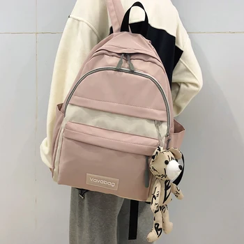 

HOCODO Fashion Female Backpack Simple Panelled Women Backpack Cute School Bag For Teenage Girl Mochila Nylon Travel Shoulder Bag