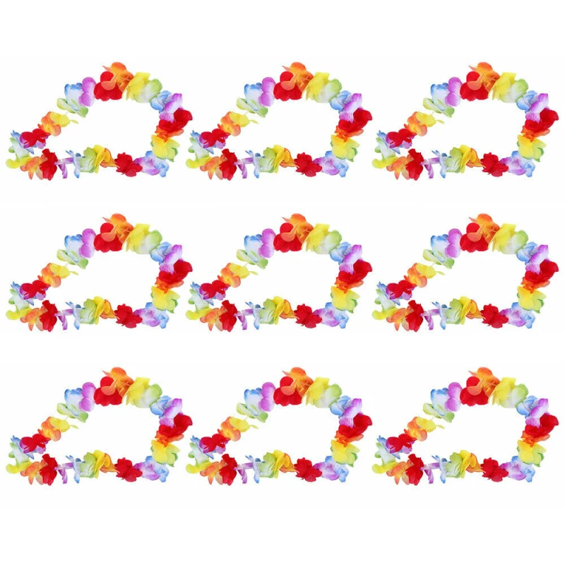 DIY Подарочные украшения Гавайские части Leis гирлянда искусственное ожерелье Гавайские цветы Leis пляж забавные короны вечерние принадлежности 1-10 шт