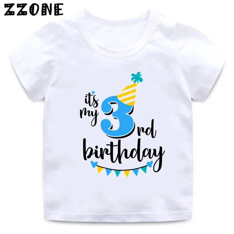 

Детская футболка на день рождения It's My 1, 2, 3, 4, 5, 6, 7, 8, 9, Детская летняя одежда, детская забавная футболка с цифрами, HKP2432