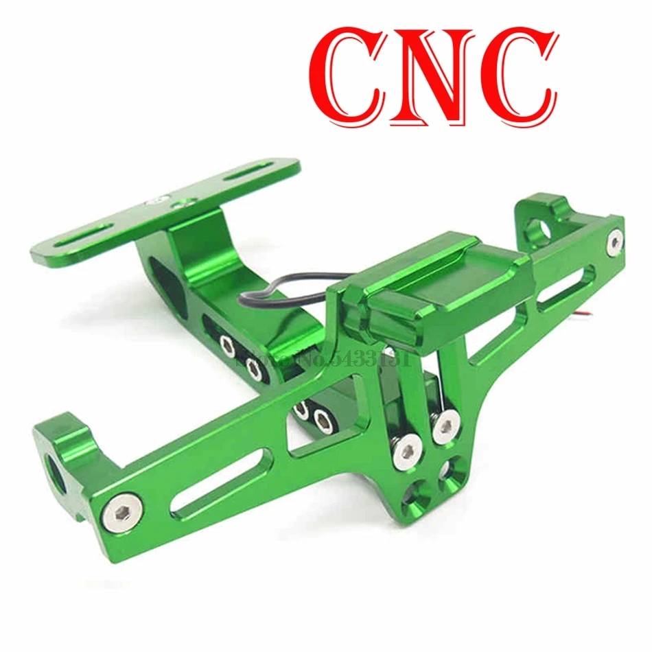 CNC алюминиевый держатель номерного знака мотоцикла для чоппера Kawasaki Vn T Max Crf70 Ktm Exc 125 Paramanos Z - Цвет: Зеленый