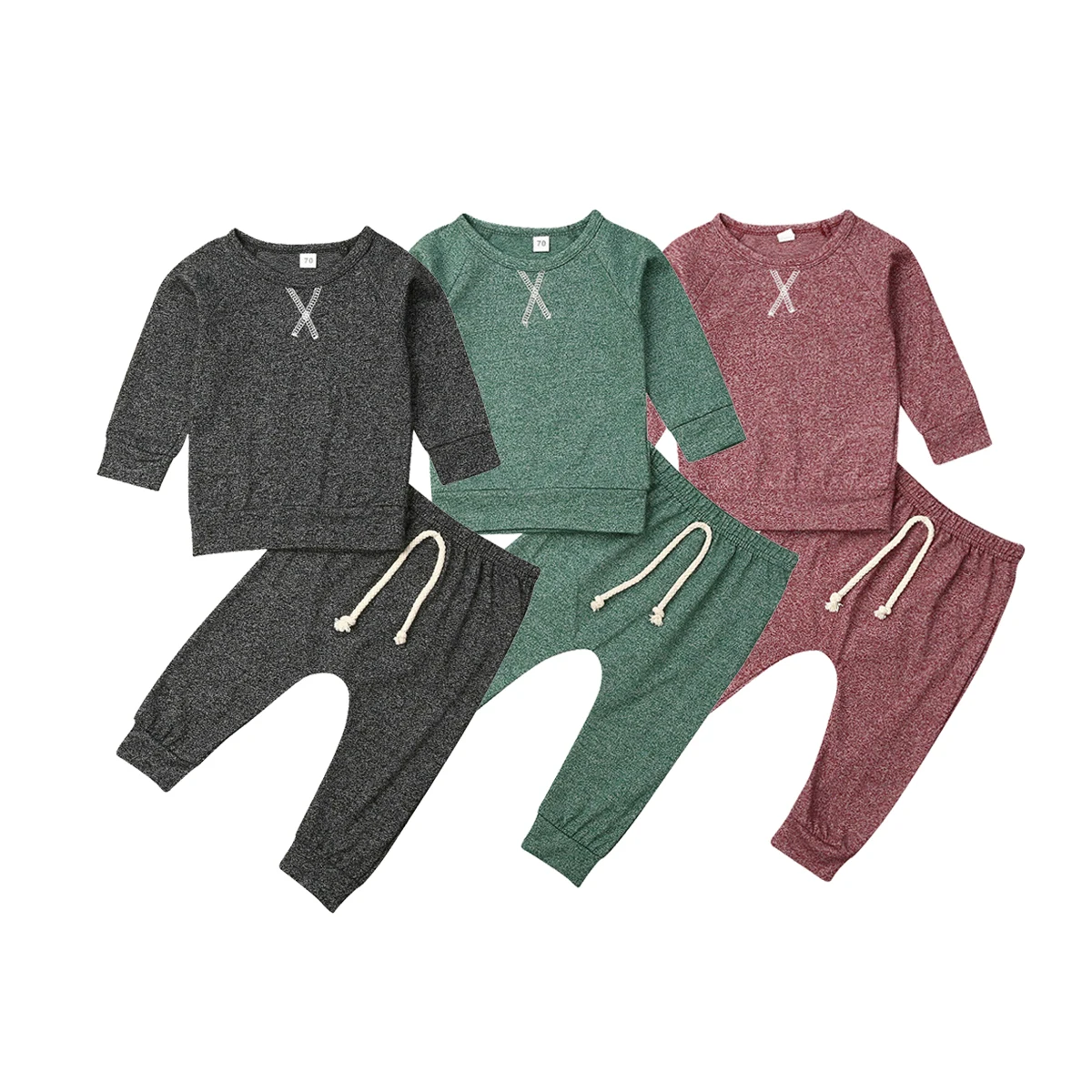 

Fall/Winter Baby Boy Clothes Newborn Infant Solid Color T-shirt + Long Pants 2PCS Outfits Clothings Set 0-24M