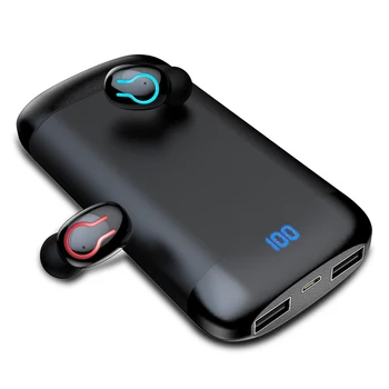 

Q66 Wireless V5.0 Bluetooth Earphone HD Stereo Headphone Sports Waterproof Headset With Dual Mic and 6000mAh Battery Charge