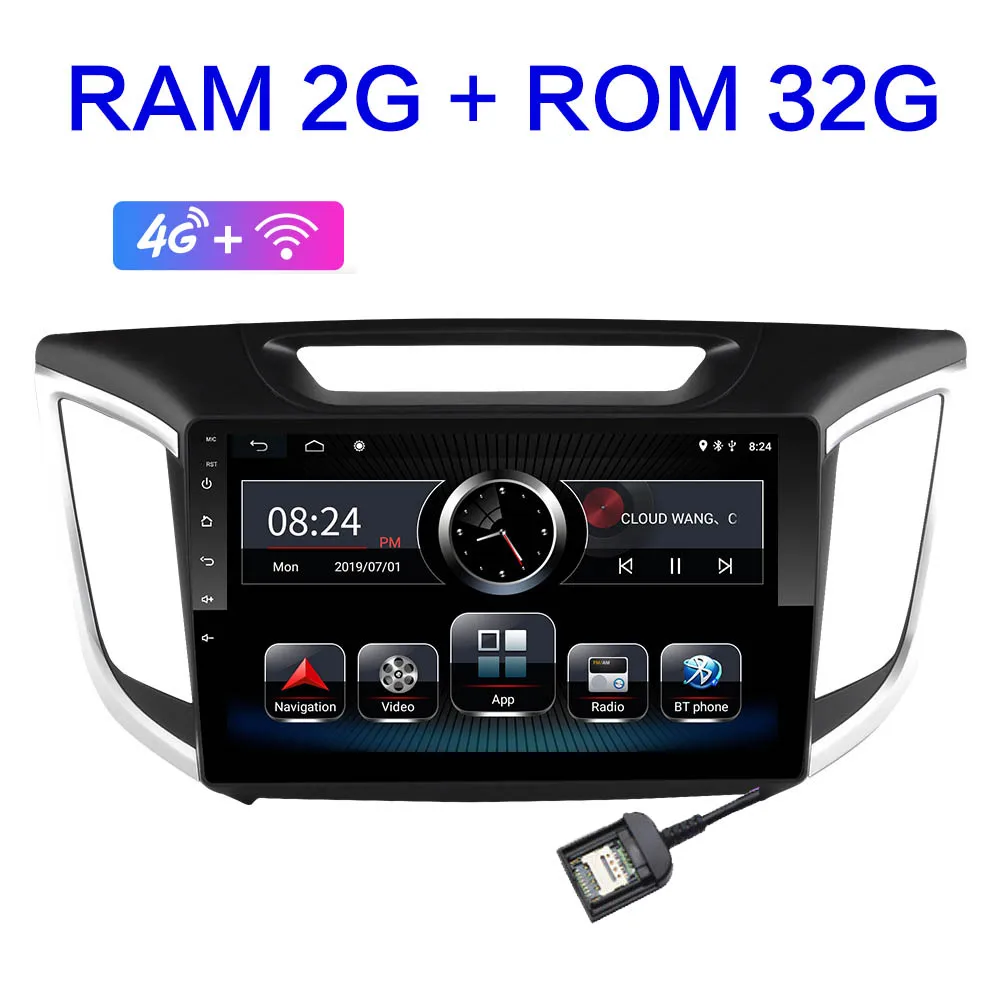 2G ram android 8,1 для hyundai ix25 creta 2Din Android автомобильный dvd gps мультимедийный плеер Радио Видео Аудио - Цвет: K8