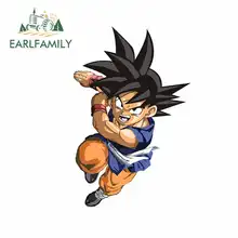 EARLFAMILY 13cm x 9.2cm Dragon Ball Wukong Car Stickers Cartoon Oem Door Protector Polyethylene JDM Vinyl Car Wrap Sunscreen