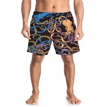 Новинка, мужские шорты с 3D принтом,, повседневные пляжные шорты, качественные мужские шорты с эластичной резинкой на талии, модные брендовые пляжные шорты