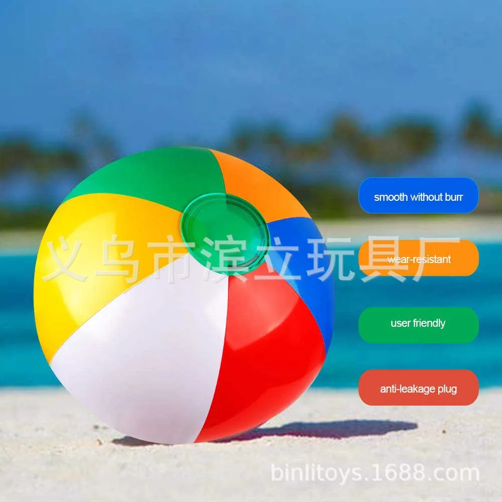 EBay Hot Sales Color Beach Ball Rainbow-colored Inflatable Ball 16 Inches Environmentally Friendly Material