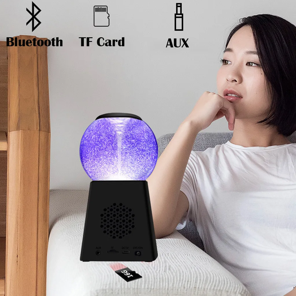 Беспроводной с Bluetooth Портативный Lamplight стерео звук бас двойной динамик TF карта