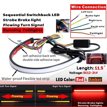 

Switchback LED Light Strip Lamp Tubes Motorcycle Brake Strip Lights New