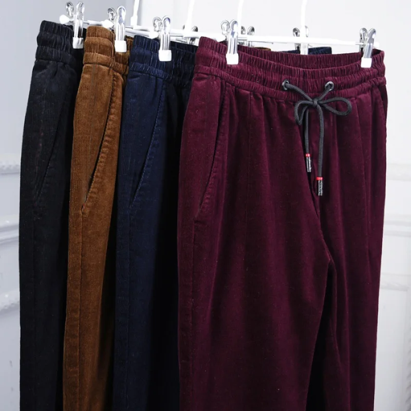 

MEN'S Casual Pants Korean-style Trend Autumn Corduroy Pants Men's Loose Straight Versatile Winter Style Slim Fit Striped Pants