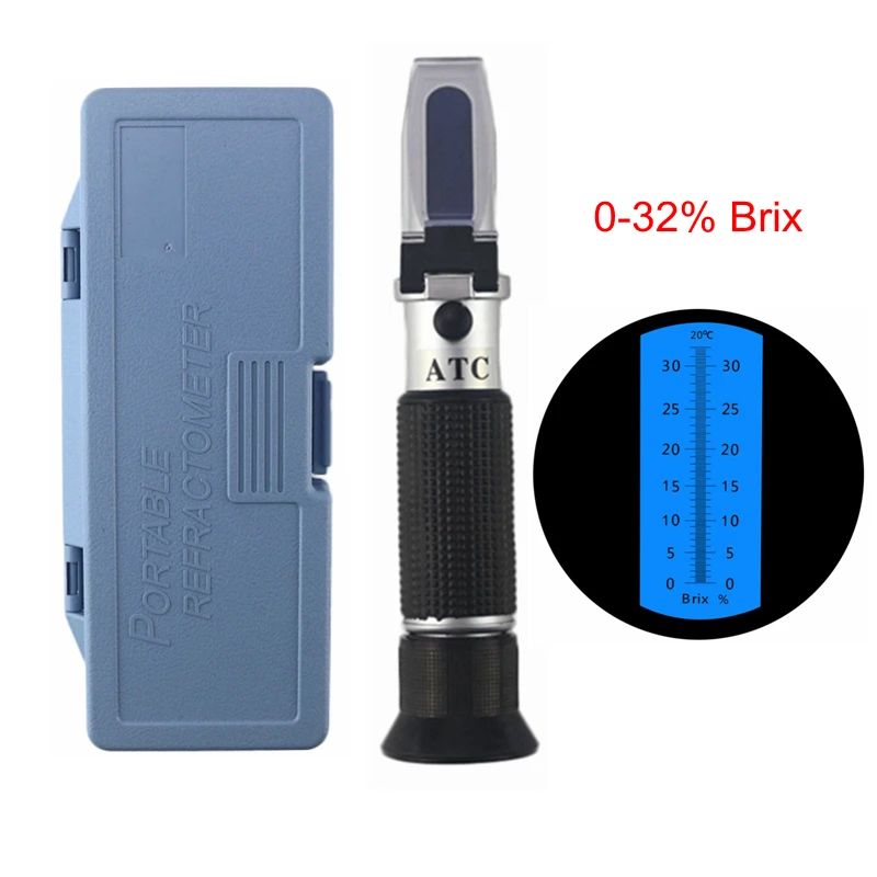 0 32 Refractometer Brix Sugar ATC Calibration Refratometro Tester with