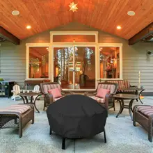 Полный охват квадратный/круглый огонь яма крышка водонепроницаемый 420D огонь яма крышка пылезащитный чехол